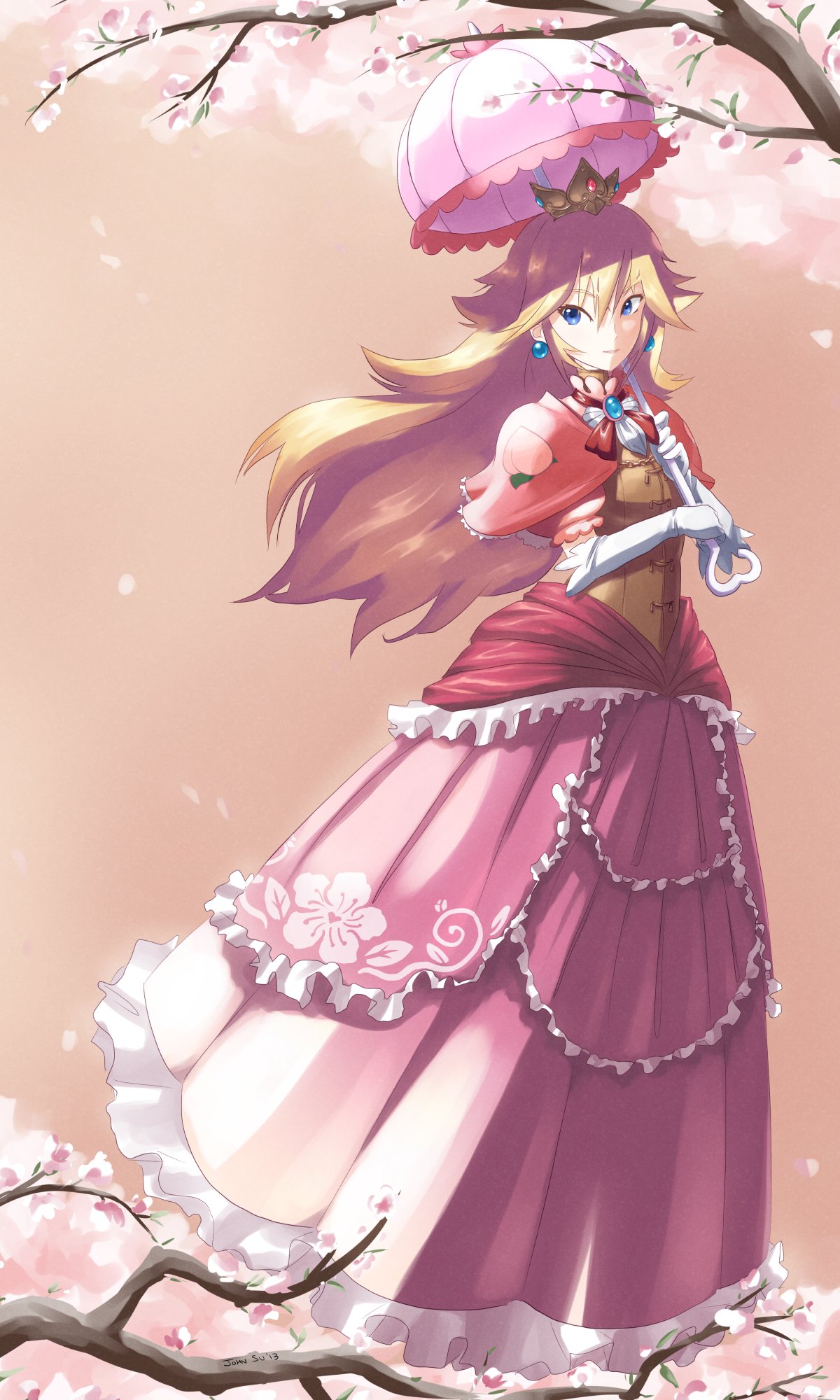 Hình anime cô công chúa cầm ô duyên dáng