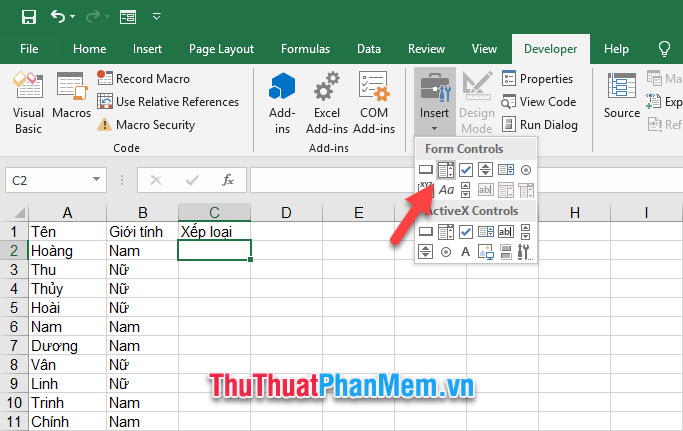 Cách tạo Combo Box trong Excel