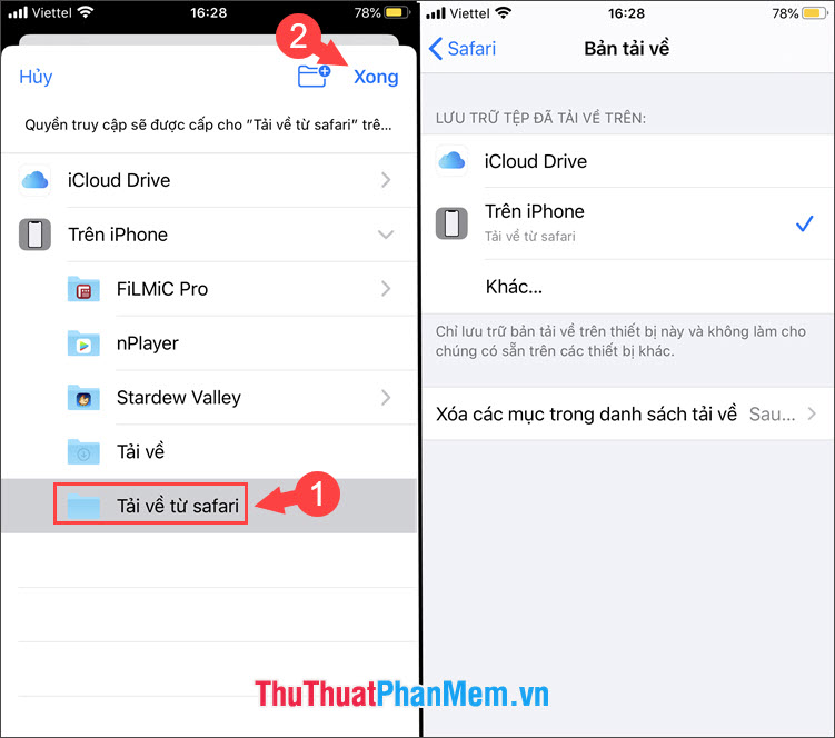 Cách thay đổi thư mục tải xuống iPhone và iPad