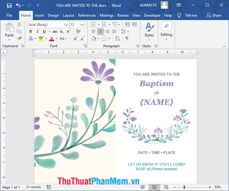 13 mẫu thiệp mời sự kiện tuyệt đẹp trong Microsoft Word