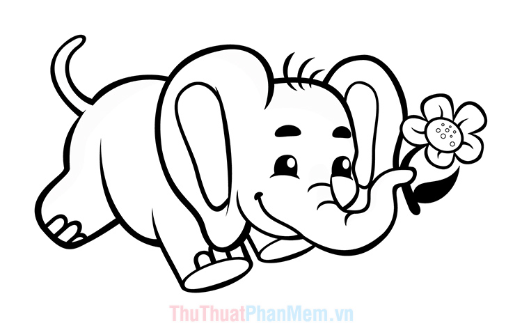 150 tranh tô màu chú voi con dễ thương  Tranh Tô Màu cho bé