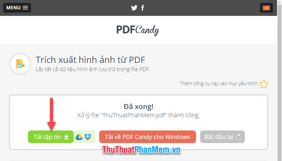 Chọn Tải tập tin
