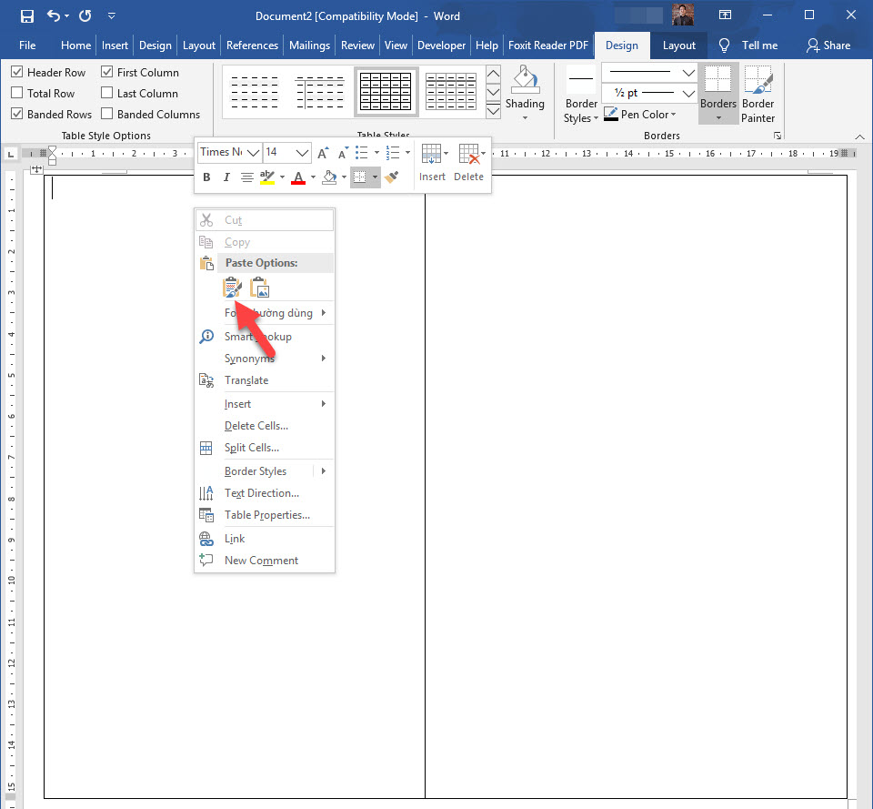 Paste bức ảnh trong clipboard vào vị trí muốn chèn trong Word