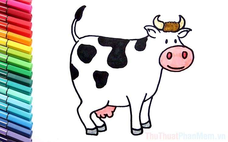 15 tranh tô màu con bò sữa ngộ nghĩnh cho bé yêu