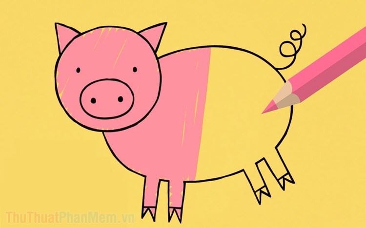 Cách vẽ tranh tô màu CON HEO  How to Draw a Cartoon Pig  YouTube