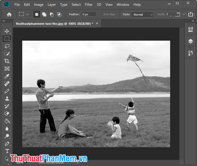 Cách chuyển ảnh màu sang đen trắng bằng Photoshop