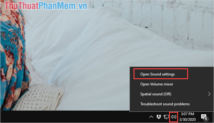 Chọn Open Sound Settings