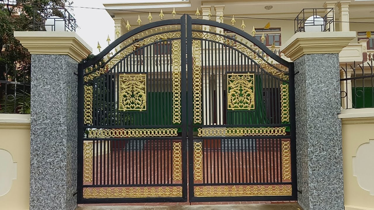 Mẫu cổng sắt đơn giản cho nhà biệt thự