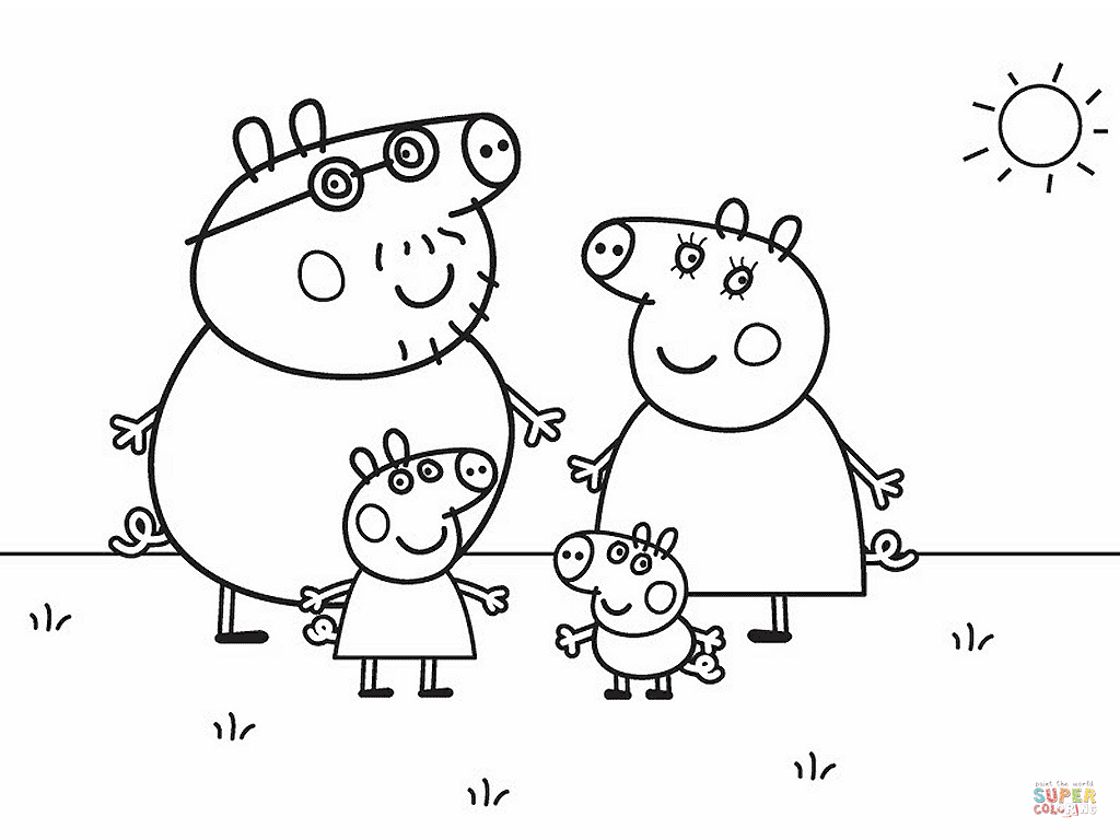 Hình ảnh gia đình lợn Peppa đi dạo cùng nhau