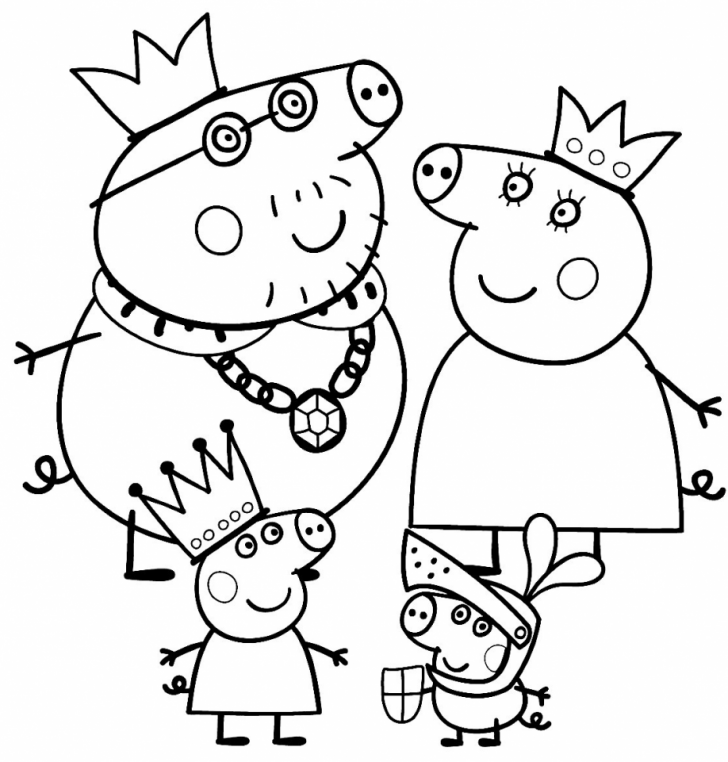 Hình ảnh gia đình hoàng tộc heo Peppa