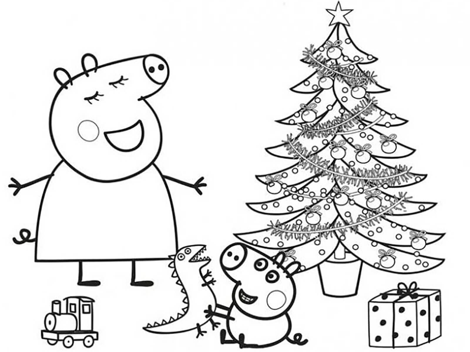 Vẽ đẹp của Peppa Pig để vẽ trong ngày Giáng sinh