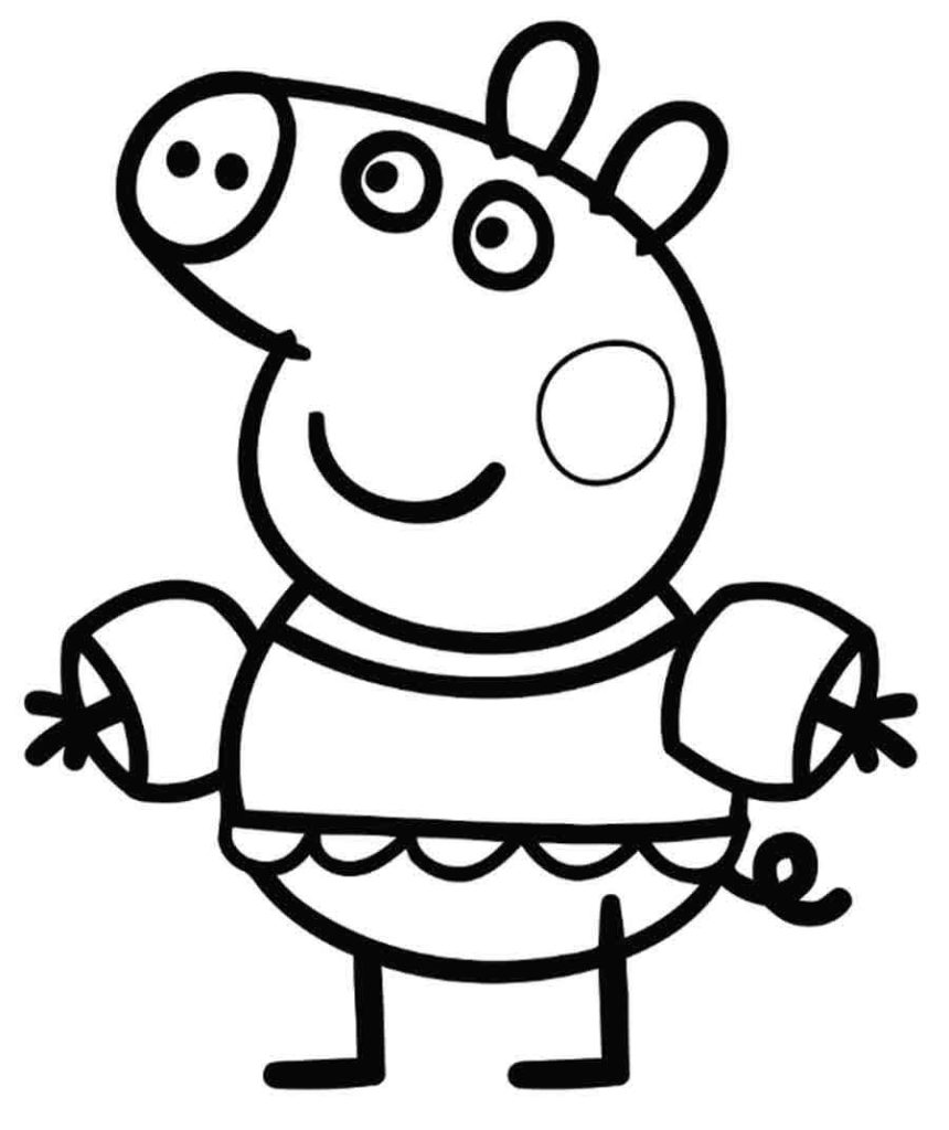 Tô màu hình ảnh chú lợn Peppa với bộ quần áo đặc biệt