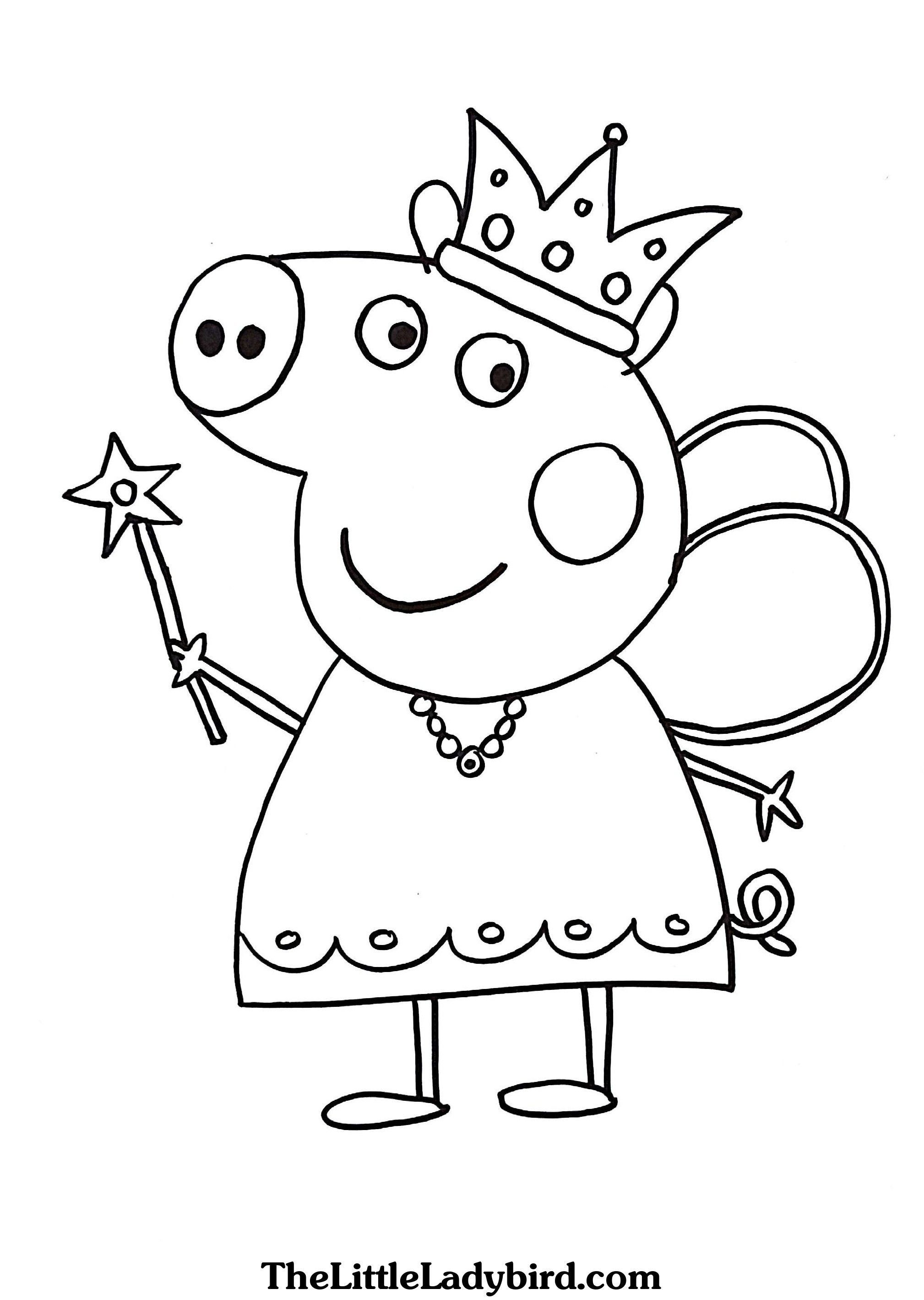 Peppa the Fairy Pig trang màu