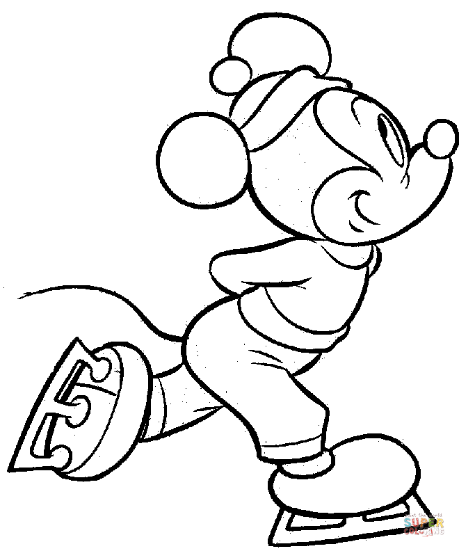 Trang màu chuột Mickey trượt băng nghệ thuật