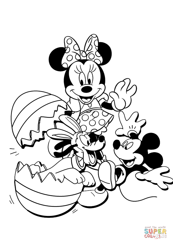 Trang tô màu chuột Mickey và hai người bạn