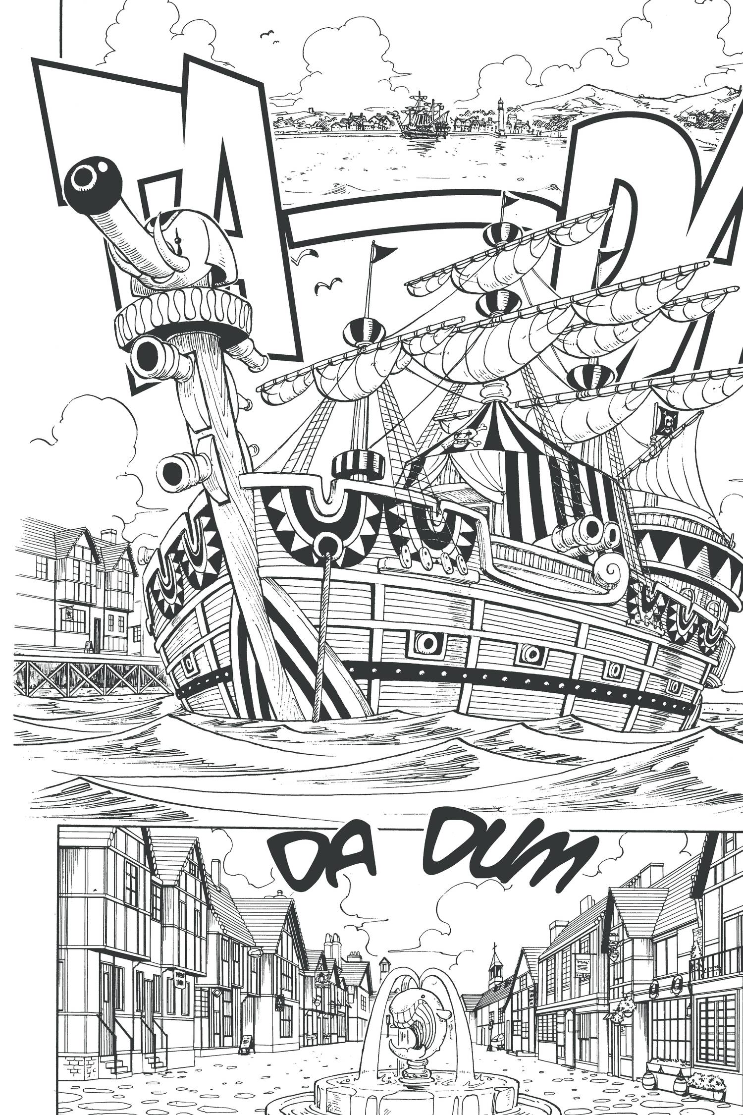 Tranh tô màu con thuyền trong One Piece