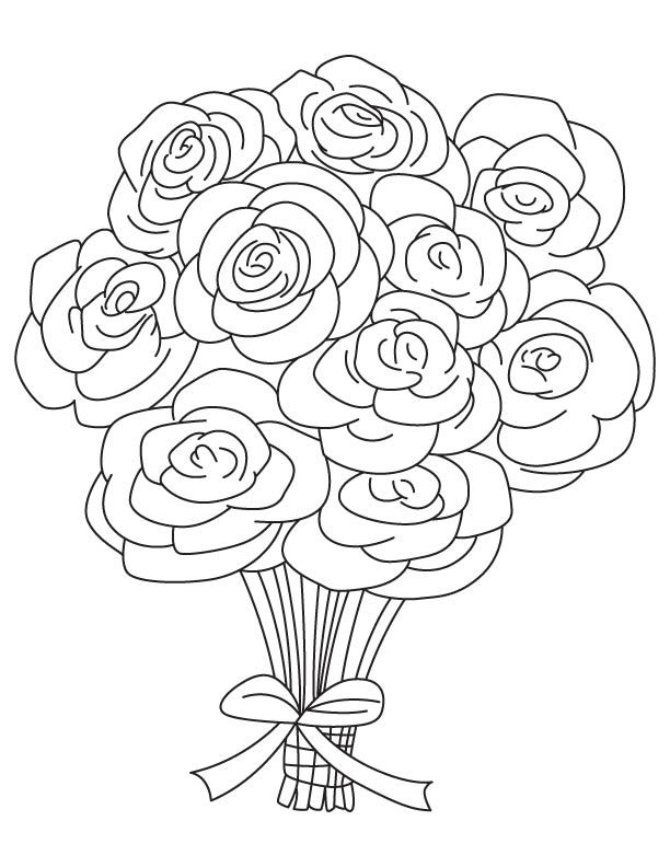 Tranh vẽ tô màu hoa hồng đơn giản đẹp nhất