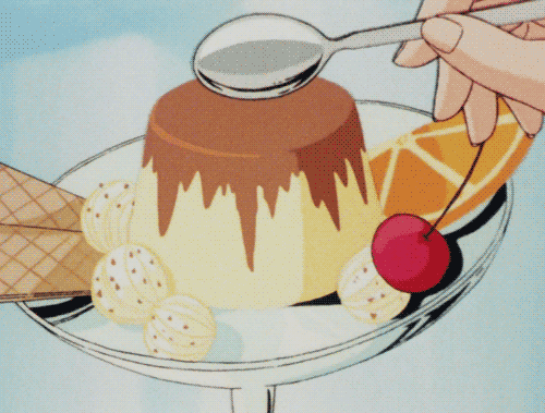 Ảnh động bánh pudding anime