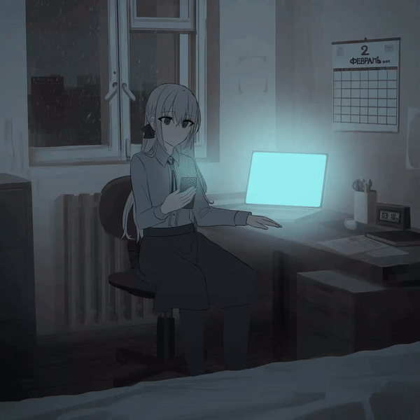 Hình động anime cô đơn