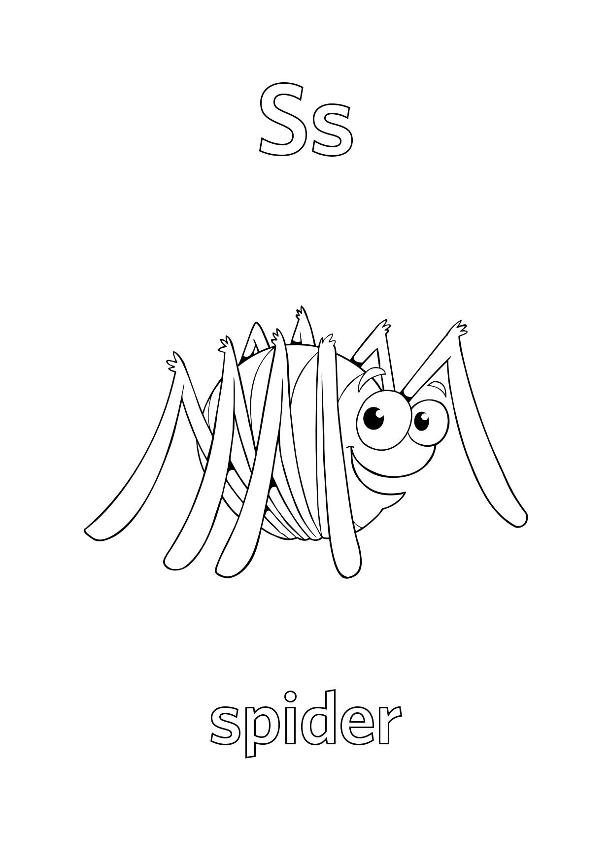 Tô màu hình ảnh con nhện với từ