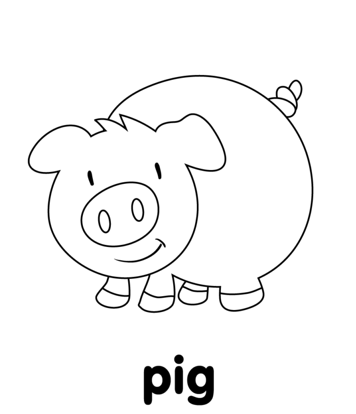 Tuyển tập tranh tô màu con lợn đáng yêu cho mẹ dạy bé tập tô ở nhà