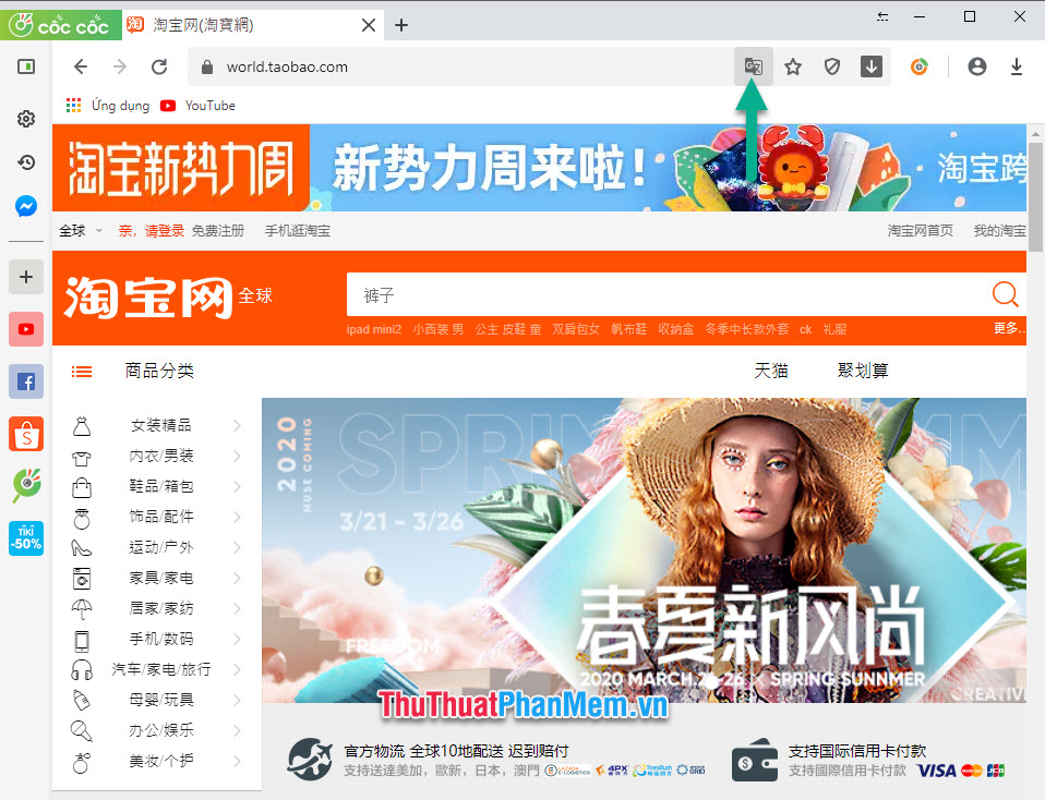 Cách dịch Taobao.com, Tmall.com sang Tiếng Việt để mua hàng