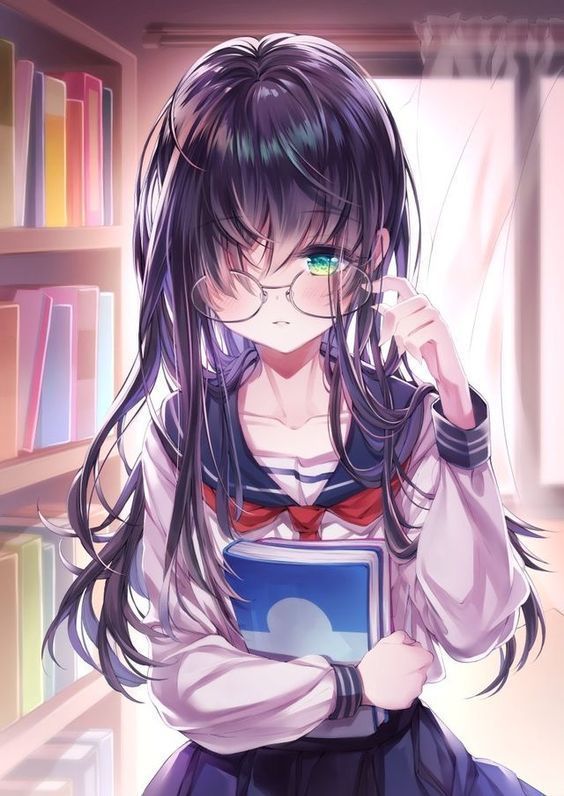 Hình ảnh anime nữ mát mẻ đeo kính