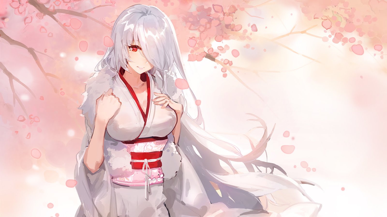 Hình ảnh anime tóc bạch kim cổ trang xinh đẹp