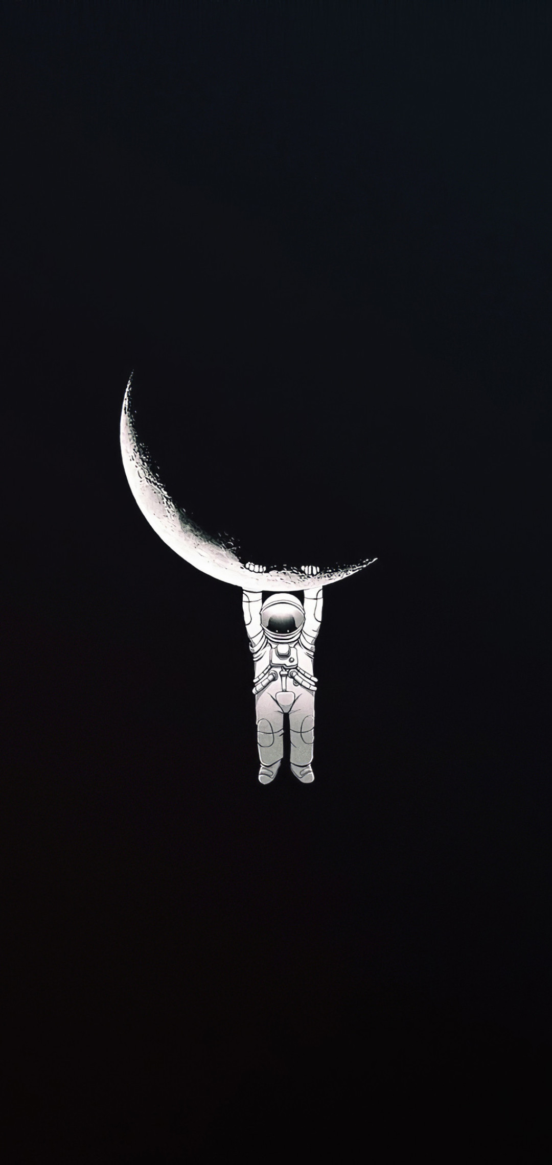 Hình nền Smartphone phi hành gia bắt vầng trăng
