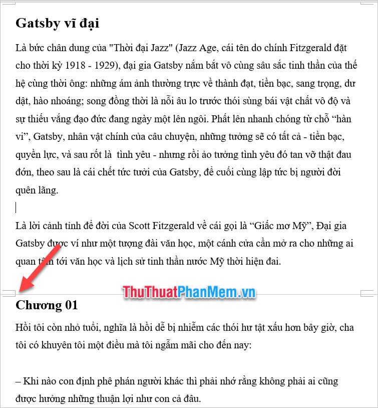 Ví dụ mẫu về bỏ dấu ngắt trang