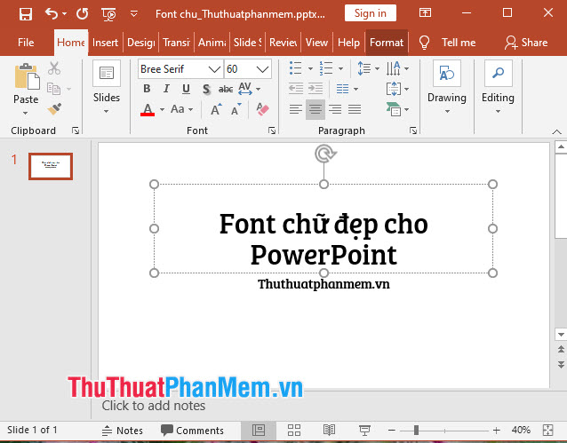 Nếu bạn muốn tạo ra những bản trình bày PowerPoint đầy ấn tượng, hãy sử dụng font chữ đẹp và hấp dẫn. Đừng bỏ qua các bộ font đa dạng được cập nhật thường xuyên từ Microsoft PowerPoint. Với các font chữ độc đáo và đẹp mắt, bạn có thể làm cho bản trình bày của mình nổi bật hơn và thu hút sự chú ý từ khán giả.