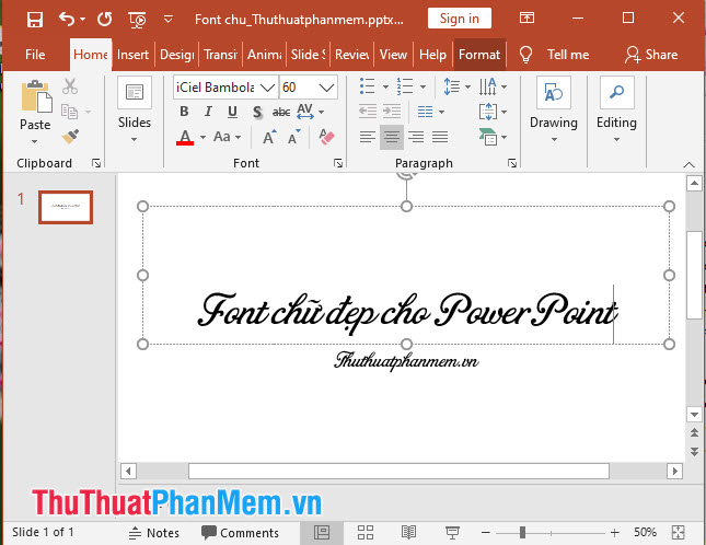 Font chữ PowerPoint iCiel Bambola