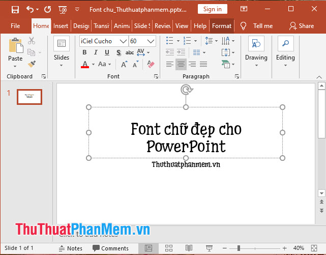 Font chữ PowerPoint iCiel Cucho