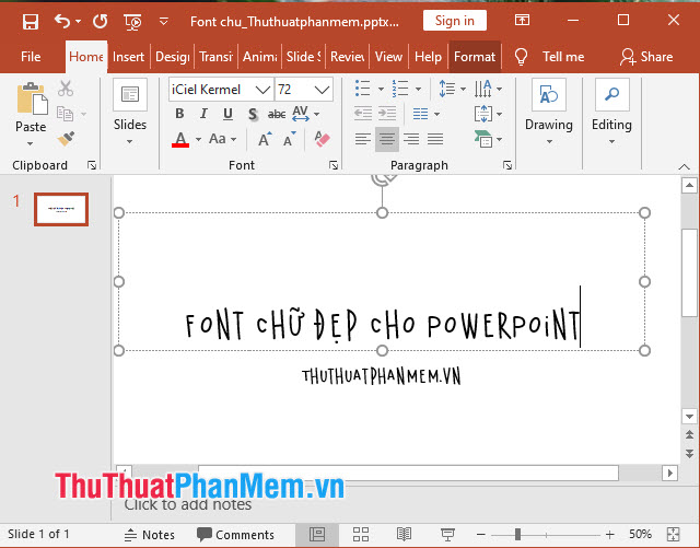 Font chữ PowerPoint iCiel Kernel