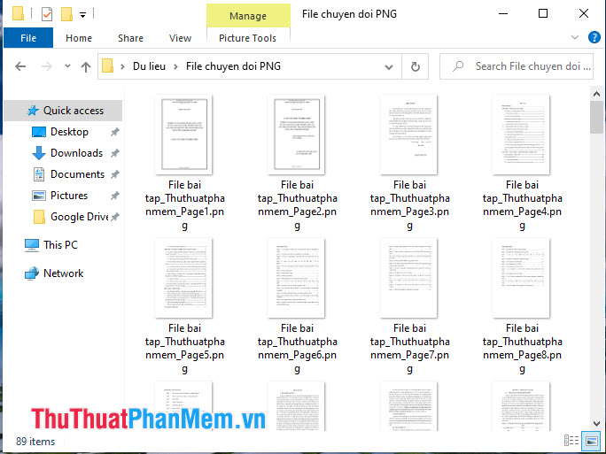 Toàn bộ trang PDF của bạn sẽ được giải nén thành từng file ảnh PNG