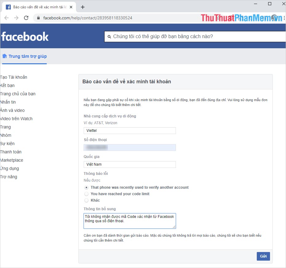 Cách khắc phục lỗi Facebook không gửi mã xác nhận về điện thoại