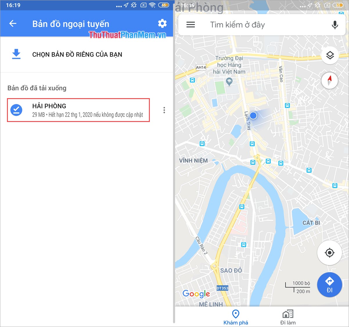 Cách sử dụng Google Map khi không có mạng