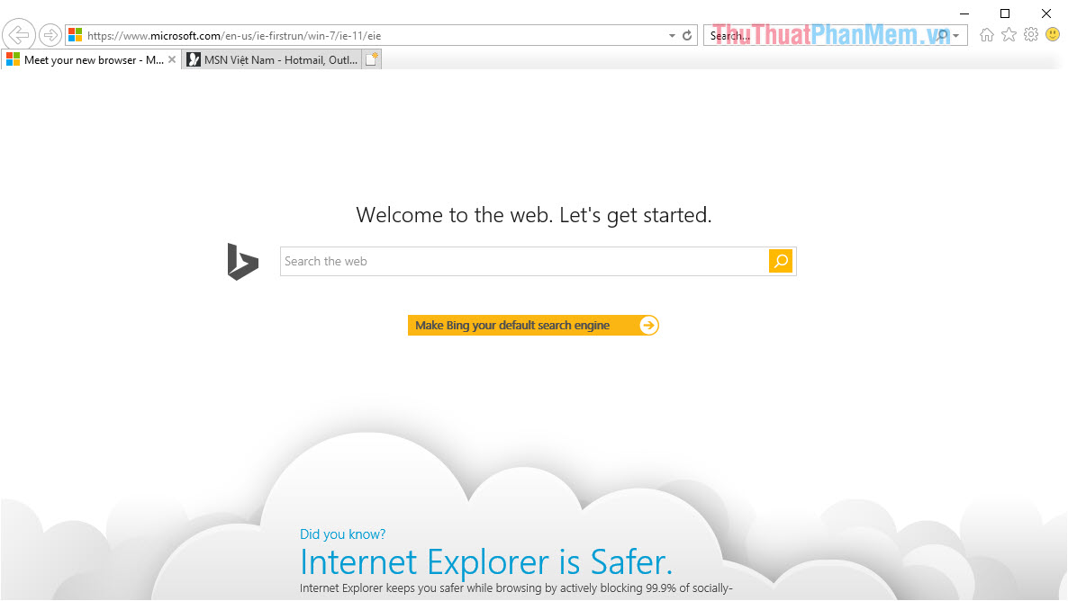 Giao diện Internet Explorer
