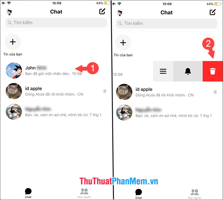 Cách xoá tin nhắn trên Messenger