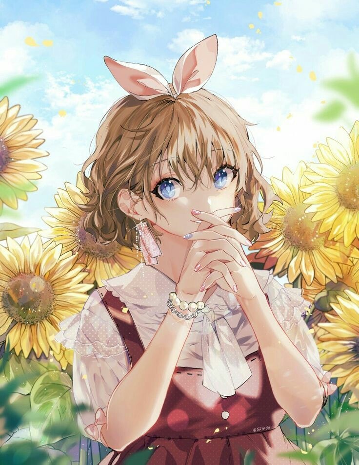 Hình ảnh anime hoa hướng dương đẹp