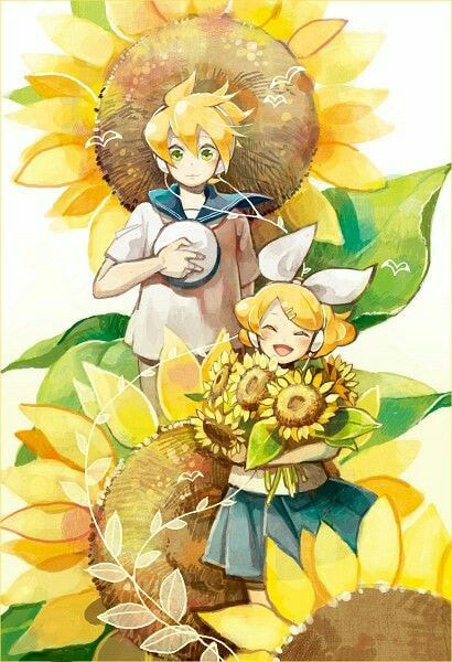 Hình nền điện thoại anime hoa hướng dương