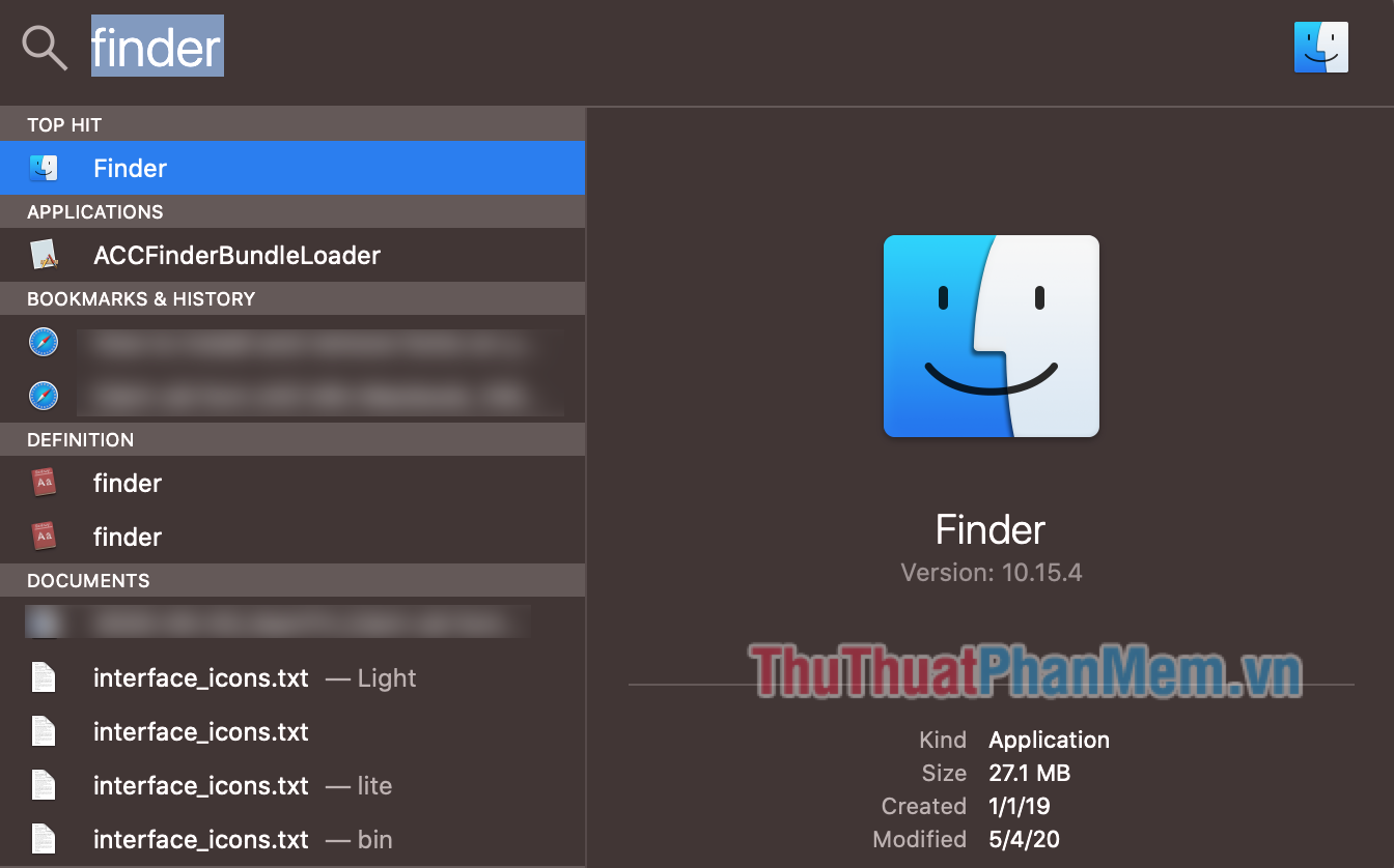 Bạn mở ứng dụng Finder từ thanh Dock hoặc nhập Finder vào công cụ tìm kiếm