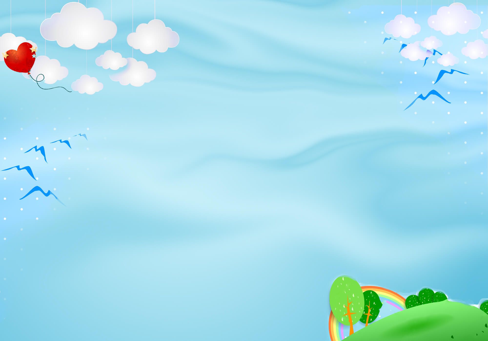 Hình ảnh background nền xanh có mây và đồi cỏ