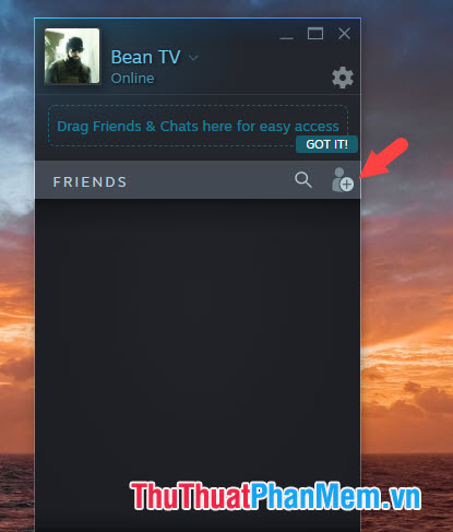 Bạn click vào biểu tượng Add friend trên Steam
