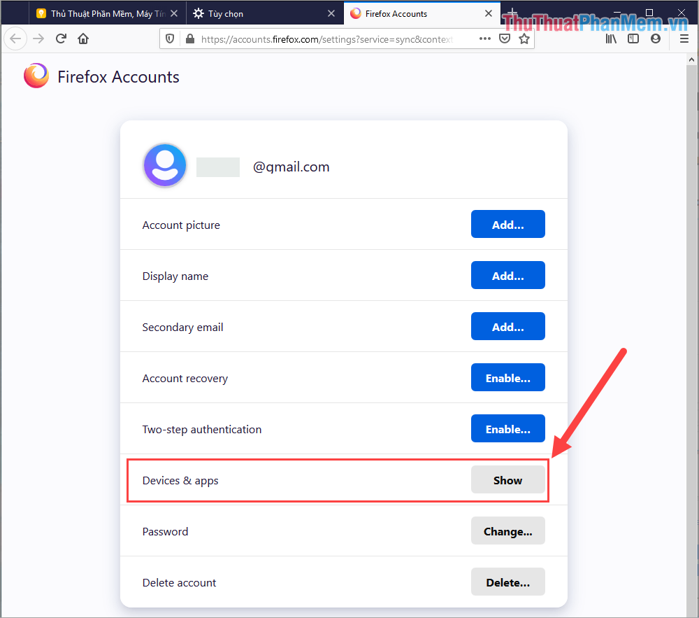 Cách đồng bộ dữ liệu bookmark, mật khẩu, lịch sử duyệt web, tab đang mở trên Firefox
