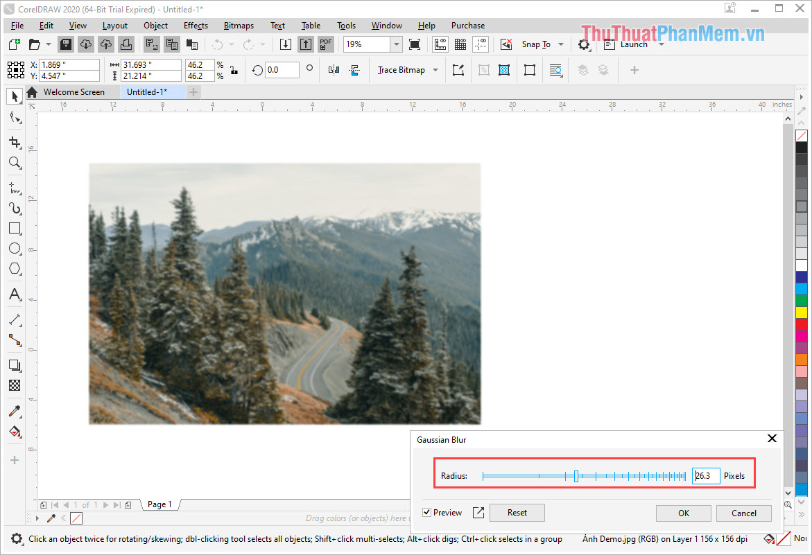 Cách làm mờ ảnh trong Corel