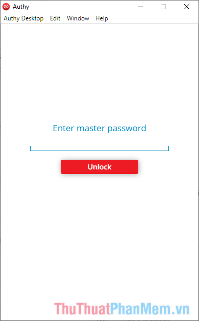 Khi tính năng Master Password được bật thì các bạn muốn mở ứng dụng Authy phải nhập mật khẩu