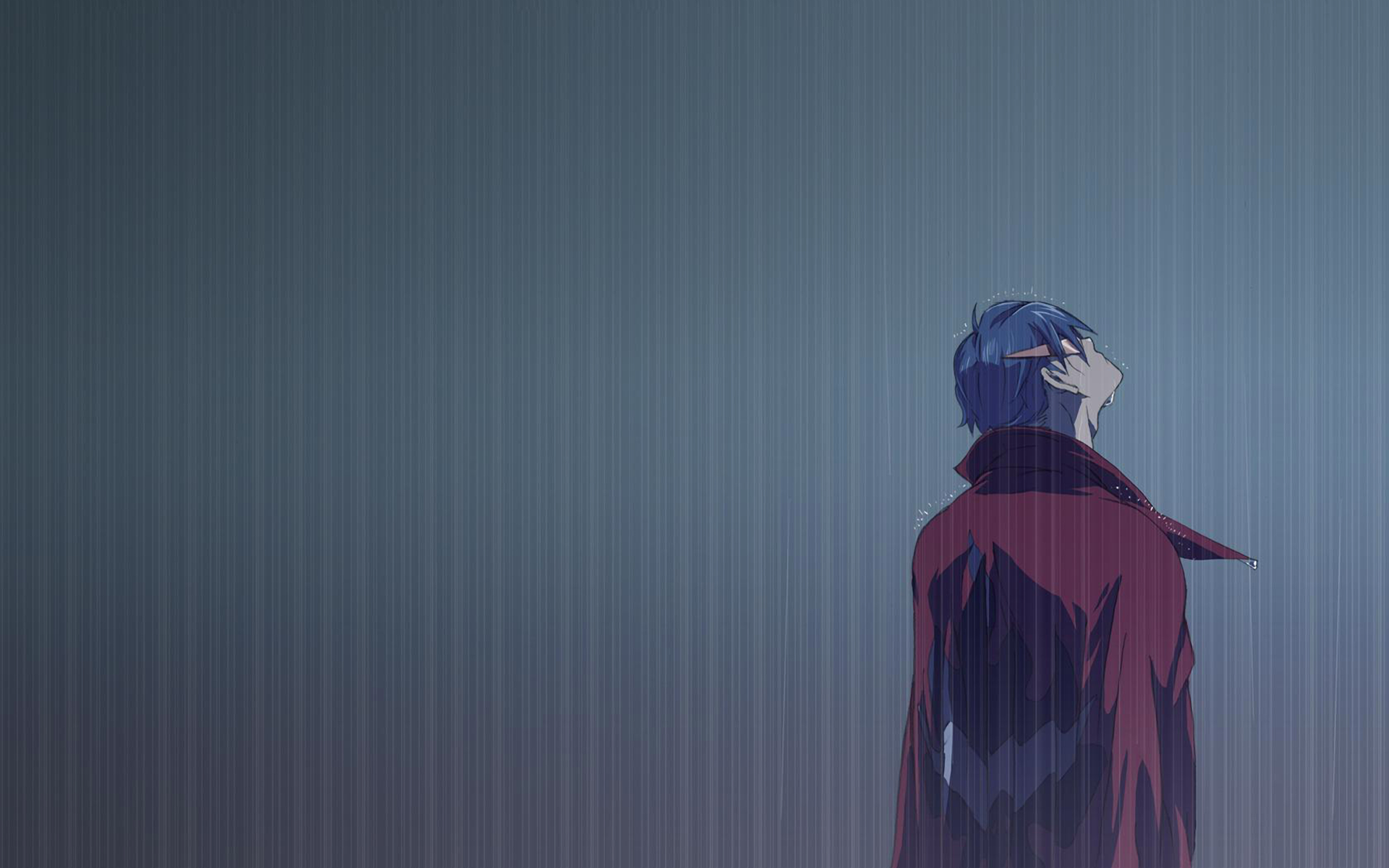 Ảnh Anime con trai khóc dưới mưa