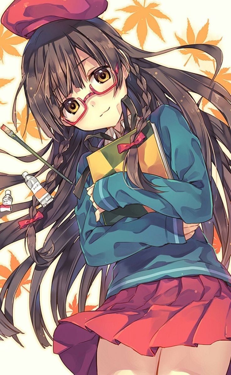 Anime đeo kính dễ thương