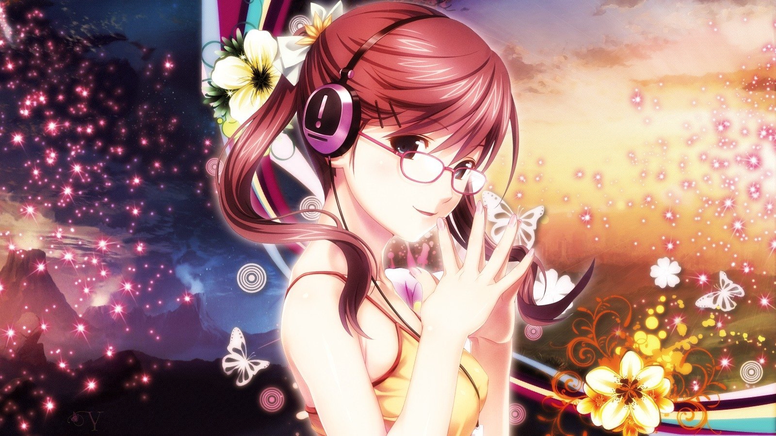 Anime girl đeo kính đẹp